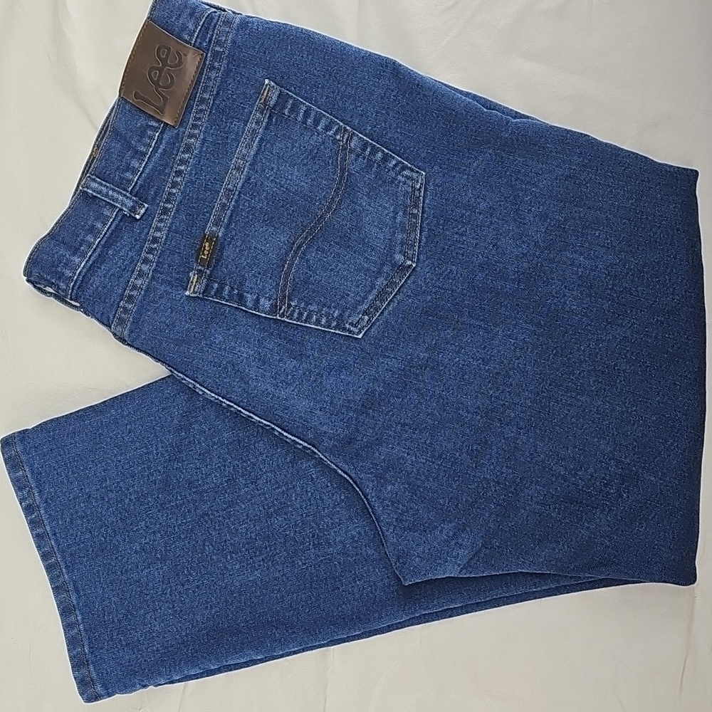 Lee Regular Fit Straight Leg Jeans Medium Wash Blue Men's 42 x 30